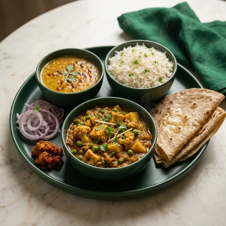 Veg Thali & Sweet