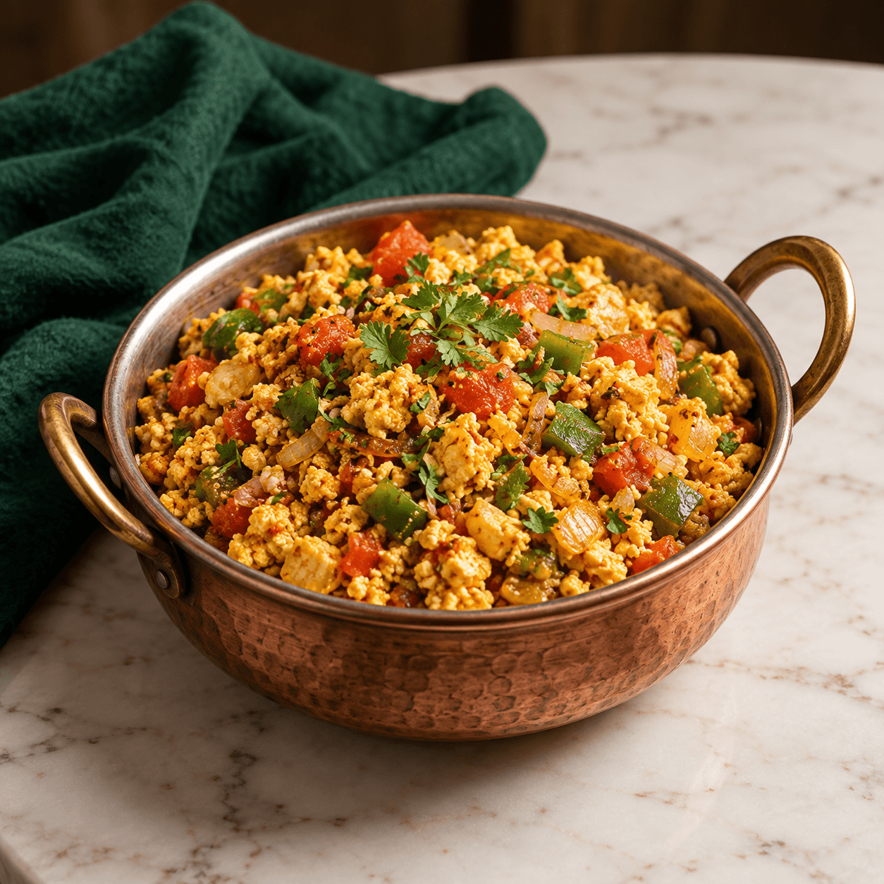 Paneer Bhurji, AI-generated illustrative serving image