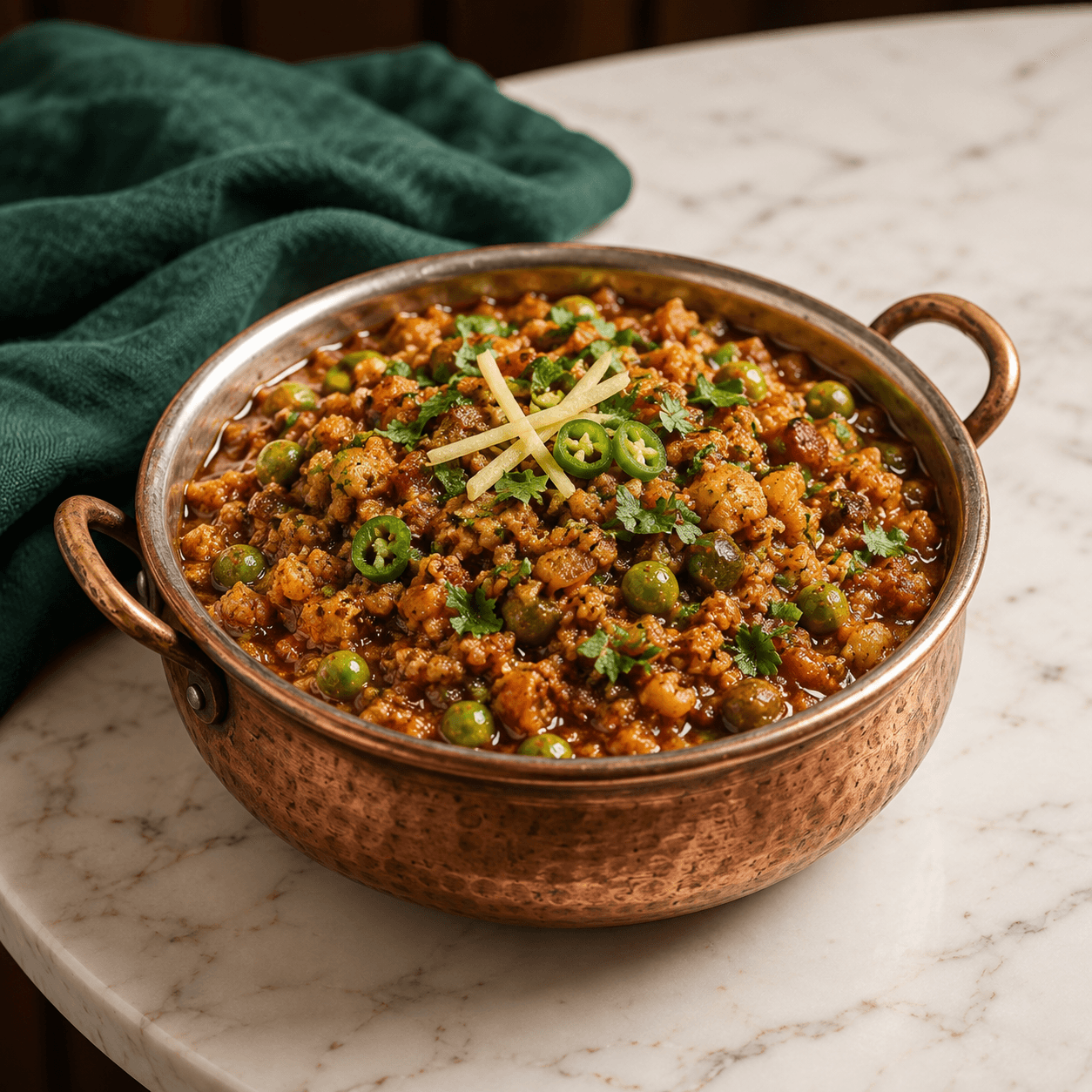 Veg Kheema Masala, AI-generated illustrative serving image